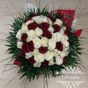 Bouquet bulle blanc rouge